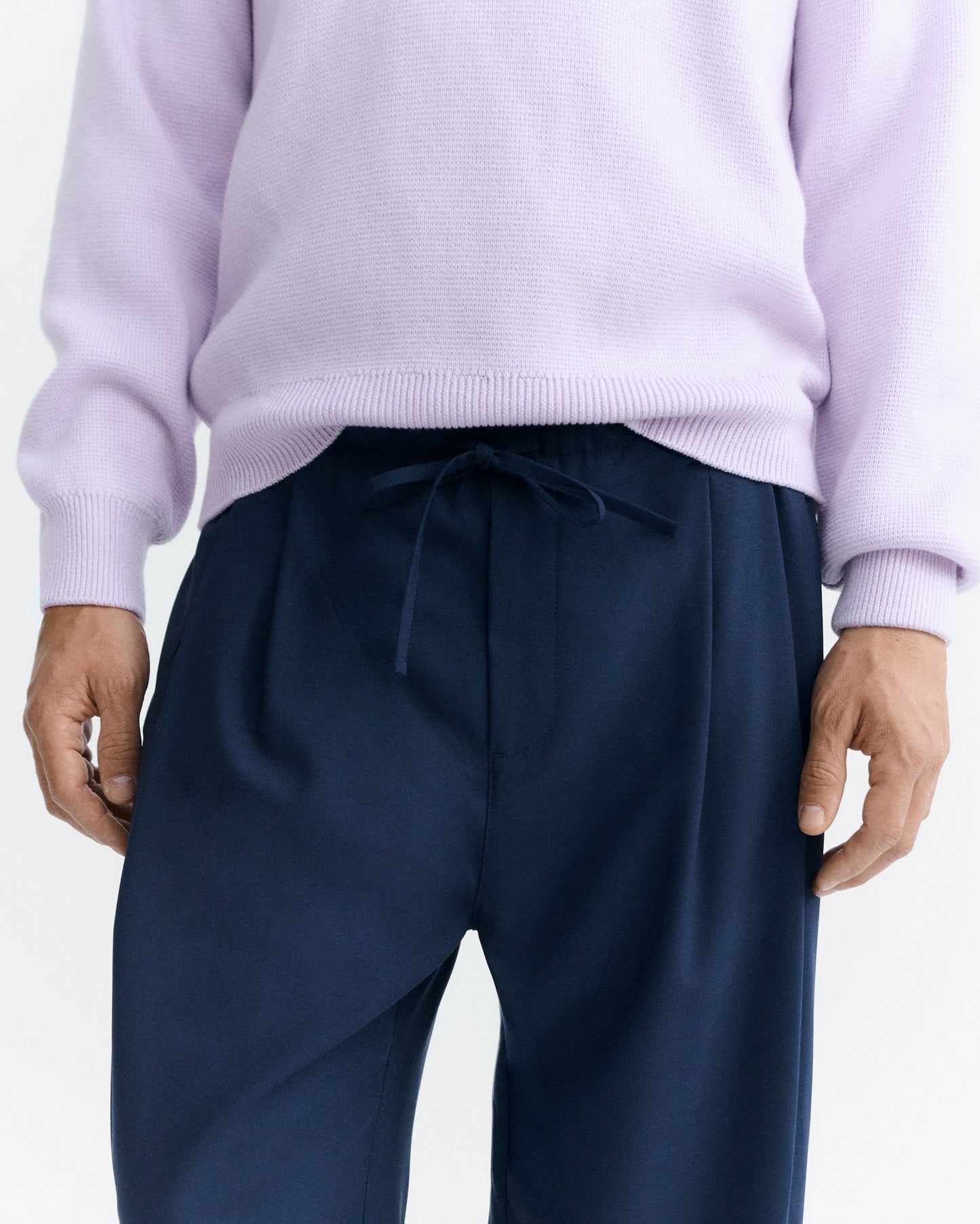 Pantalón pinza lana fría navy Robert sostenible - 3