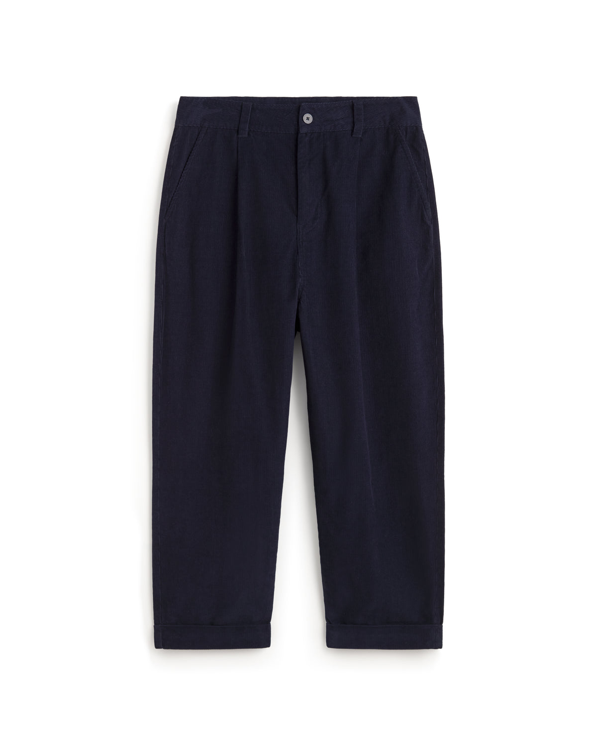 Pantalón carrot micro pana navy Friend sostenible silueta - 1