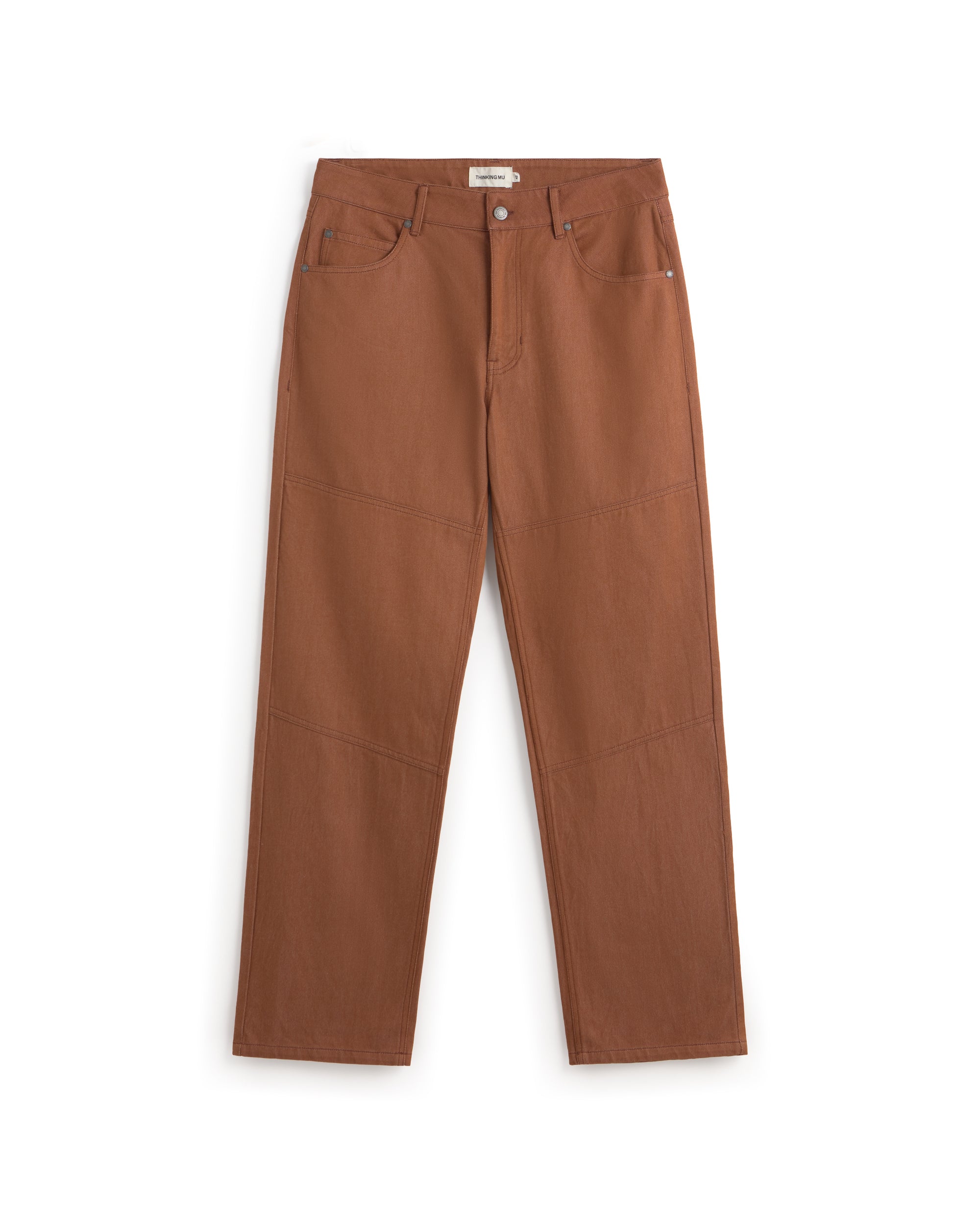 Pantalón denim tinte natural  marrón Stan sostenible silueta - 1
