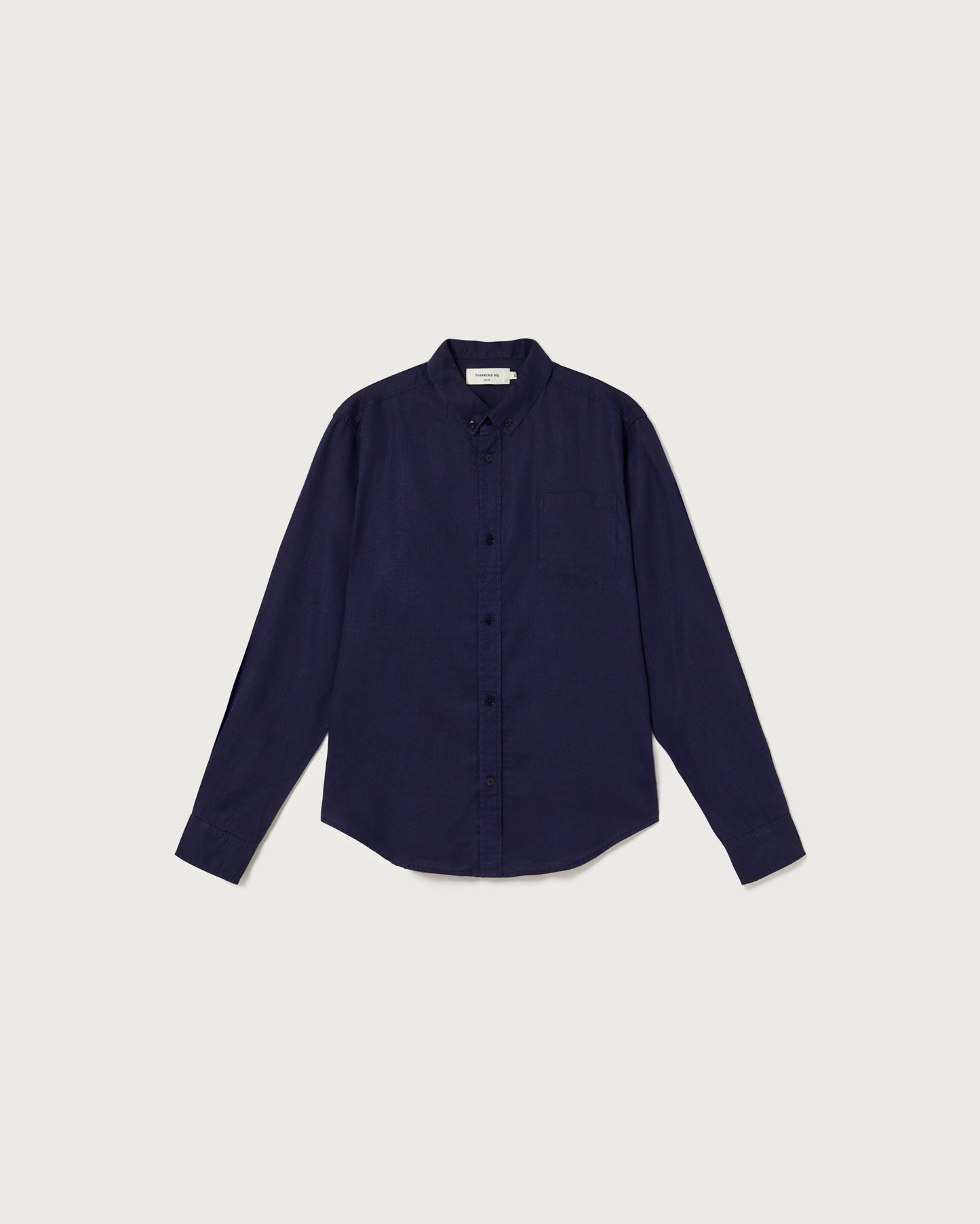 Camisa navy Hemp Ant sostenible - silueta 1