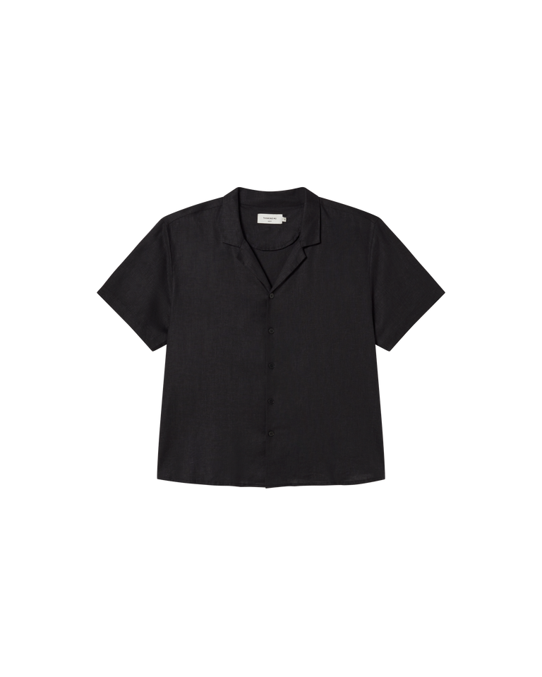 Camisa negra hemp Jules sostenible -siluetax