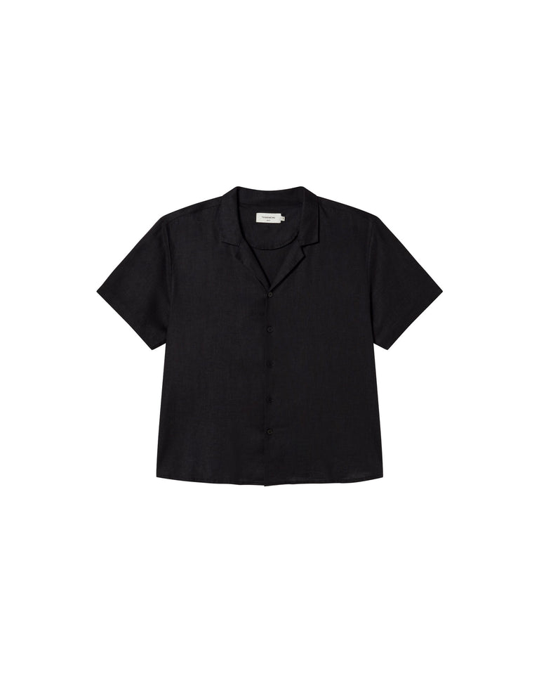 Camisa negra hemp Jules unisex sostenible - siluetaxx