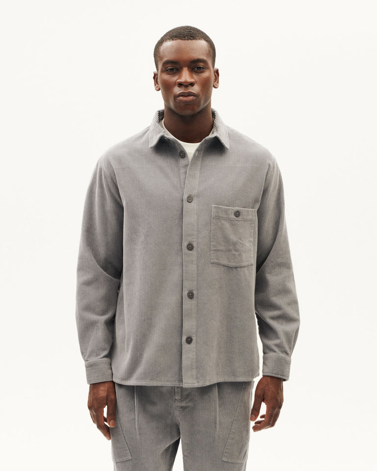 Sobrecamisa gris pana Theo sostenible-1