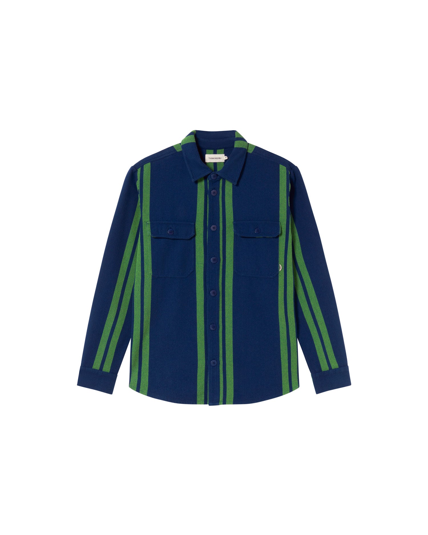 Sobrecamisa azul college blanket Lucas sostenible - silueta 1