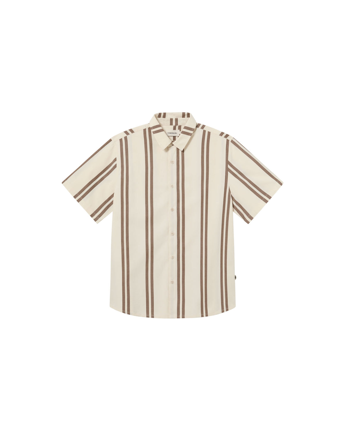 Camisa rayas marrón Tom sostenible - silueta 1
