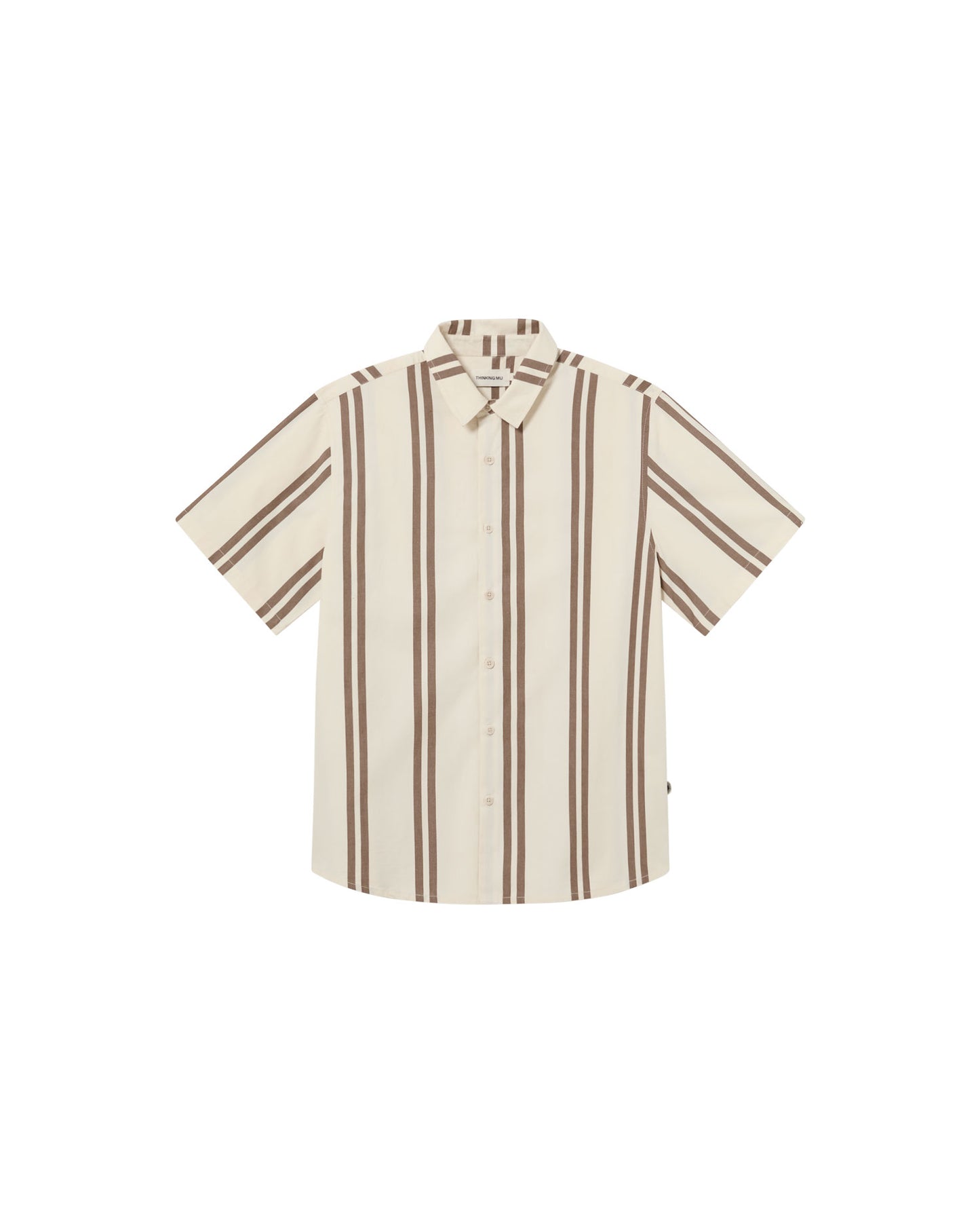Camisa rayas marrón Tom sostenible - silueta 1