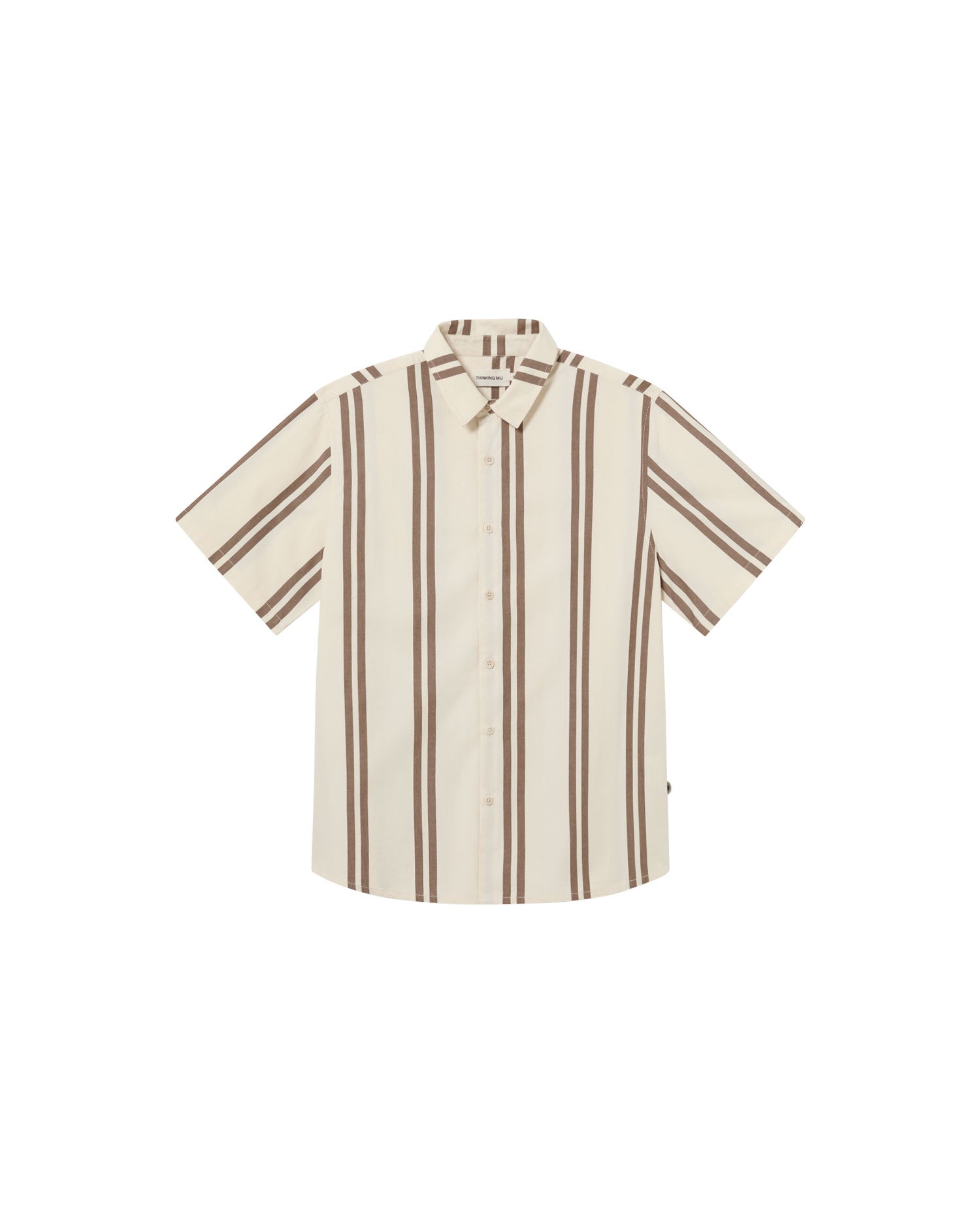 Camisa rayas marrón Tom sostenible - silueta 1
