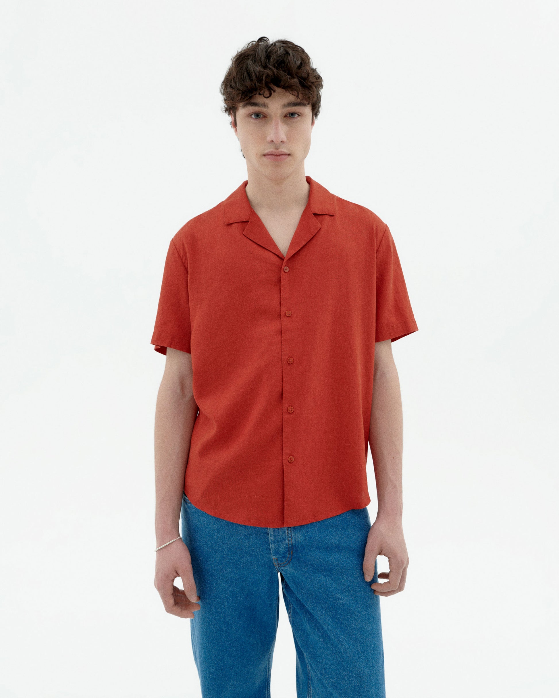 Camisa roja hemp Jules sostenible-1