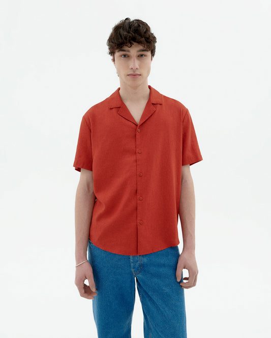 Camisa roja hemp Jules sostenible-1