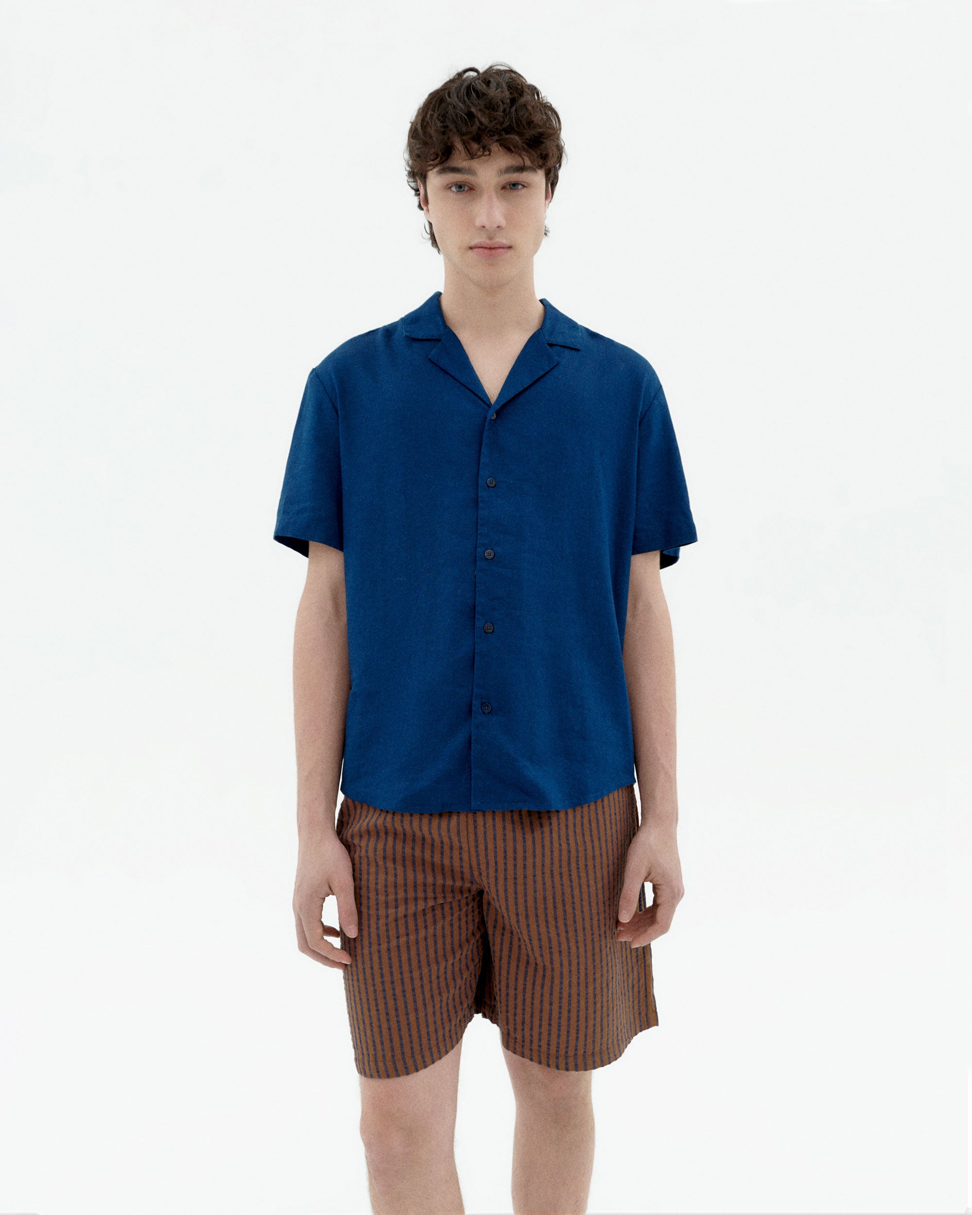 Camisa azul hemp Jules sostenible-1