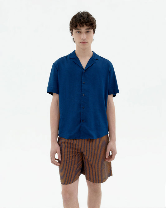 Camisa azul hemp Jules sostenible-1