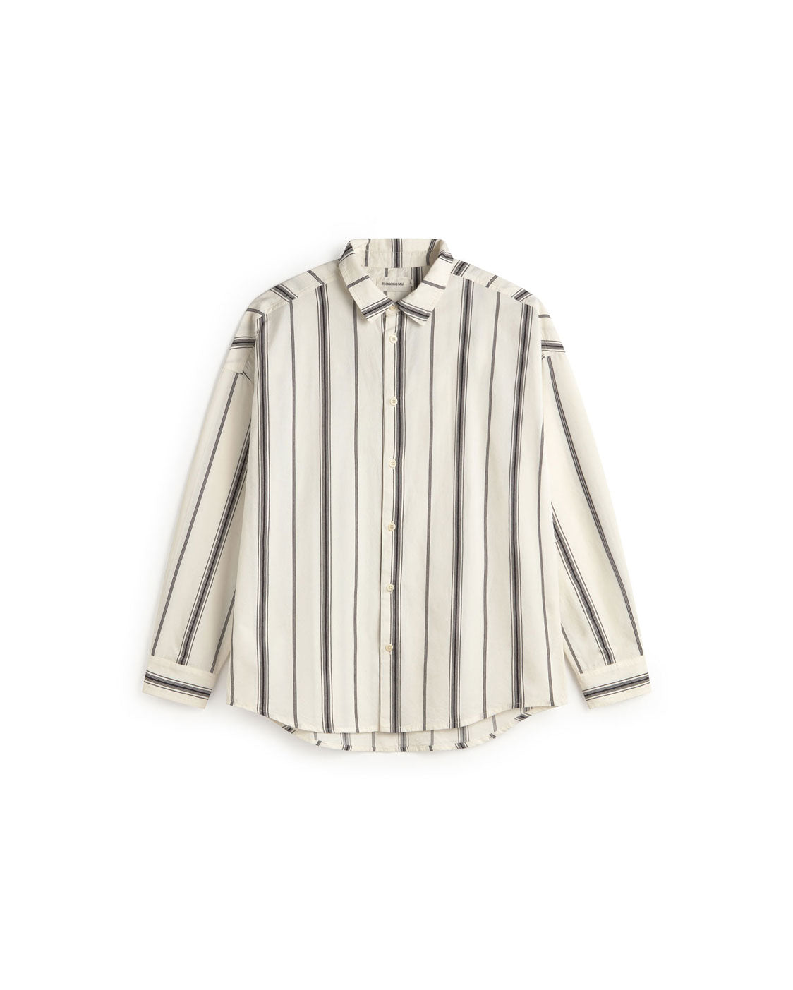 Camisa blanca rayas negras Haru sostenible silueta - 1
