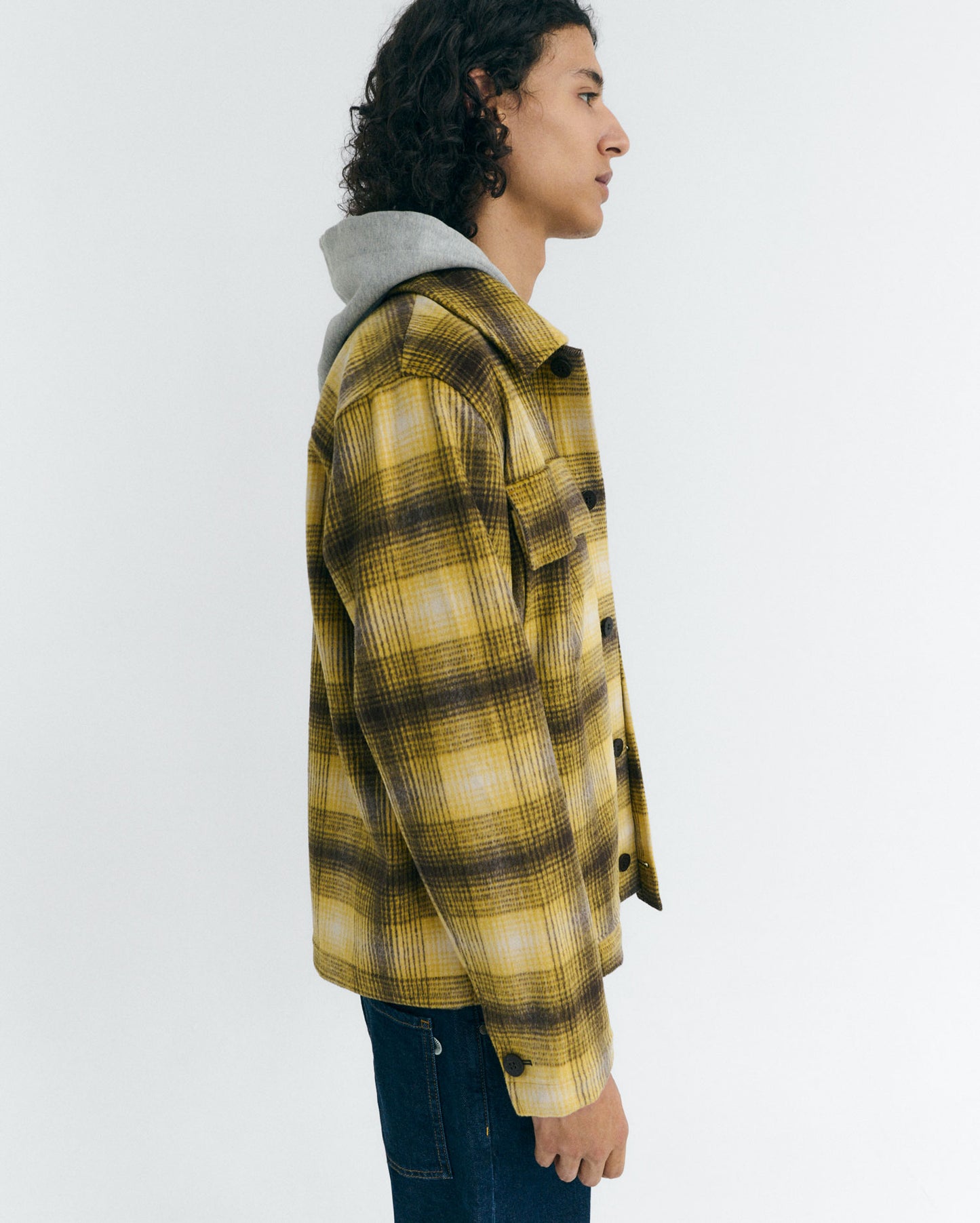 Sobrecamisa lana amarilla cuadros Omar sostenible - 5