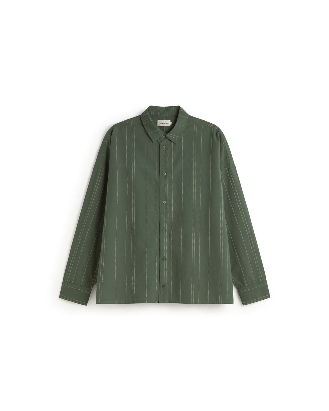 Camisa verde bordada rayas Jimmy sostenible silueta - 1