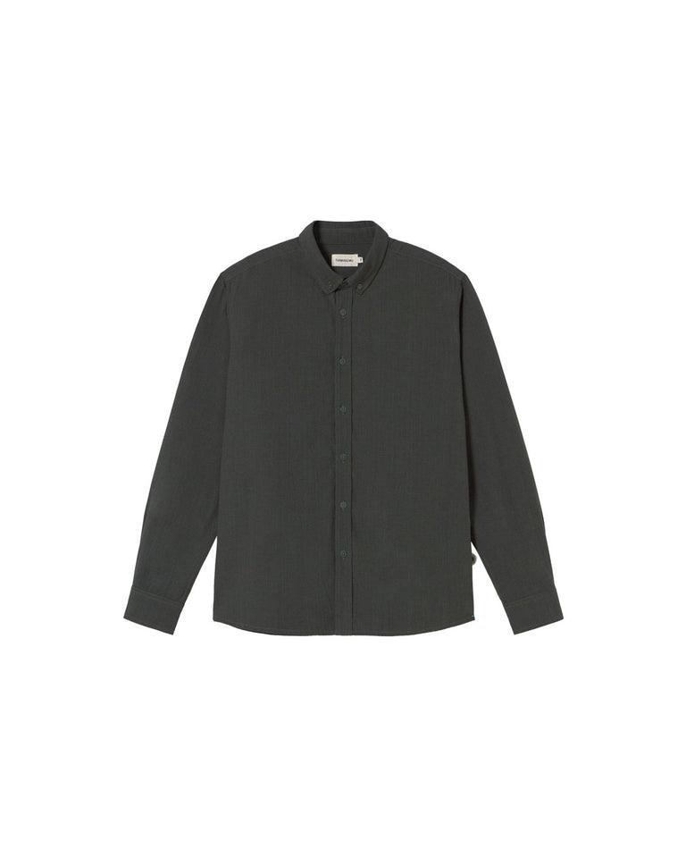 Camisa verde oscuro microchecks Ant sostenible silueta - 1