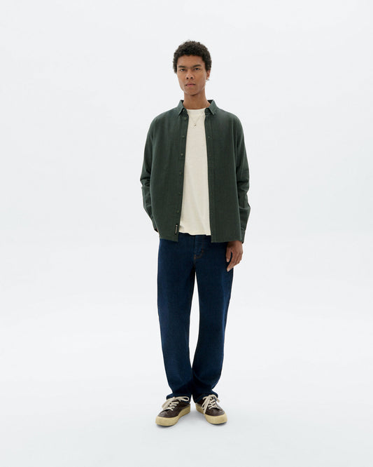 Camisa verde oscuro microchecks Ant sostenible - 2