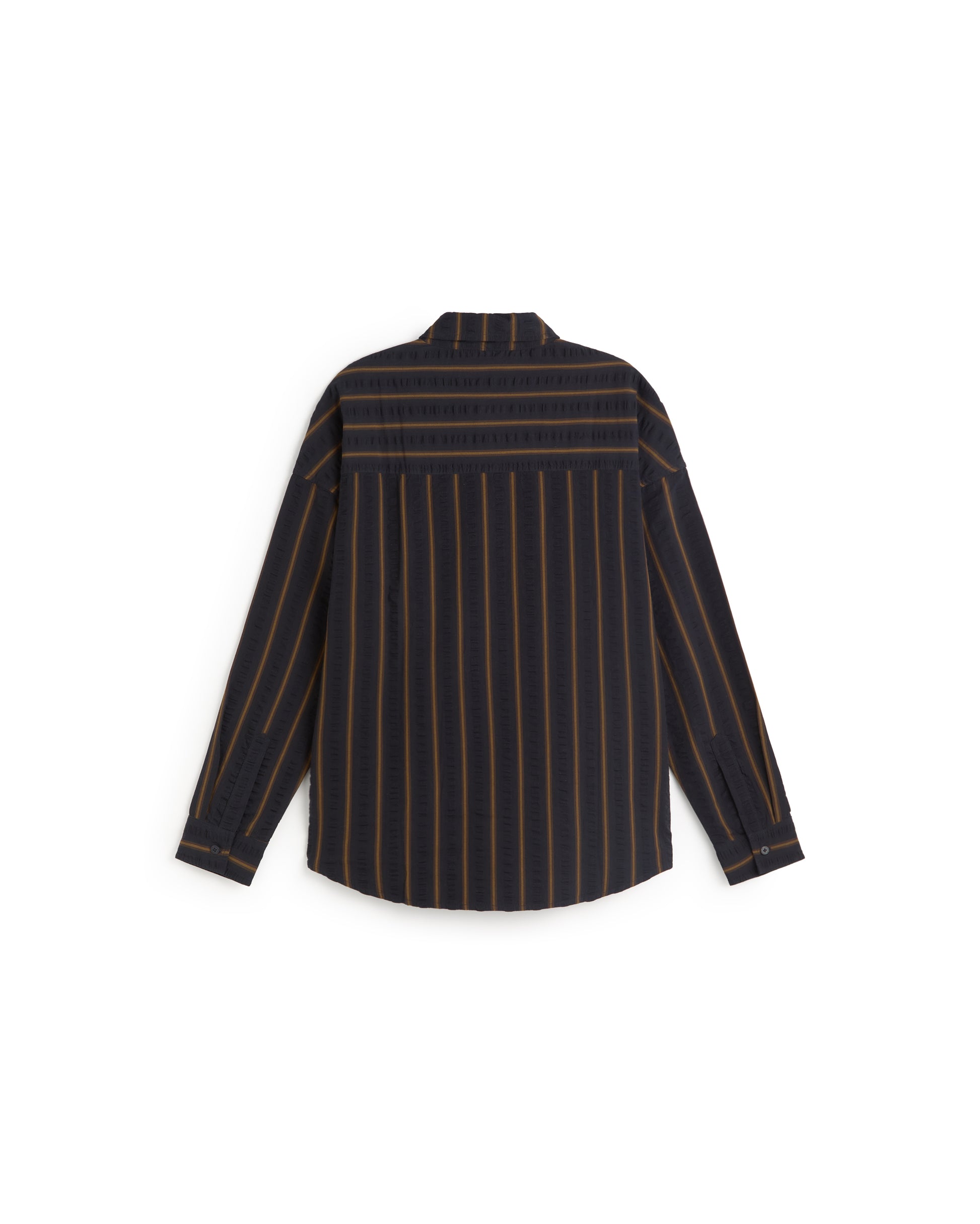 Camisa oversize seersucker rayas Haru sostenible silueta - 3