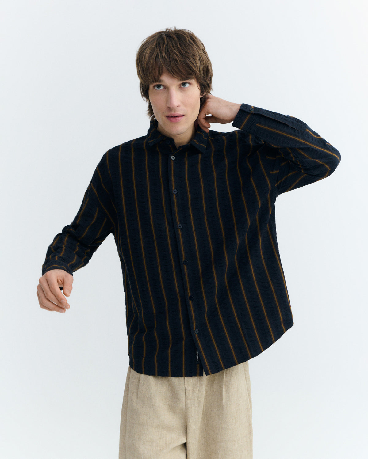 Camisa oversize seersucker rayas Haru sostenible - 3