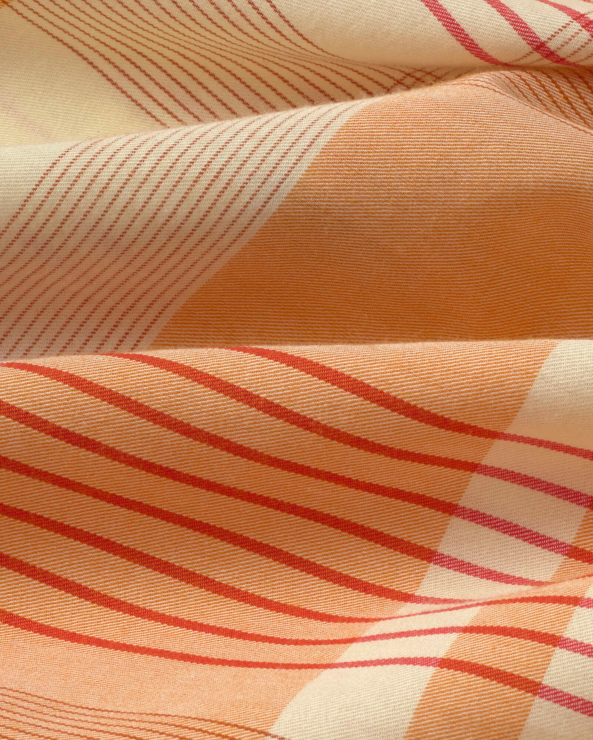 Camisa cuadros naranja Tom sostenible silueta - 2