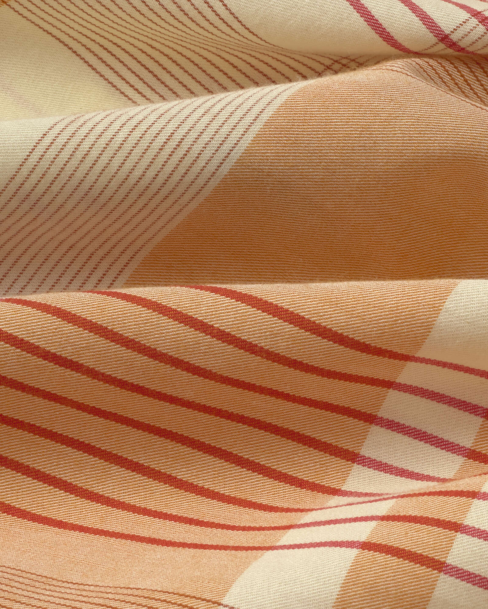 Camisa cuadros naranja Tom sostenible silueta - 2