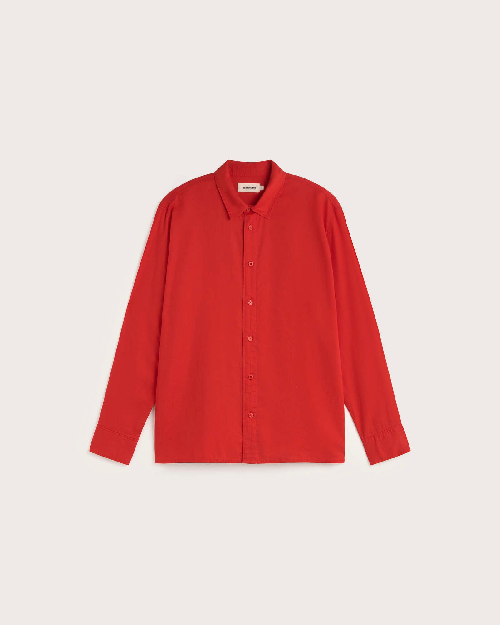 Camisa roja hemp Jimbo sostenible silueta - 1