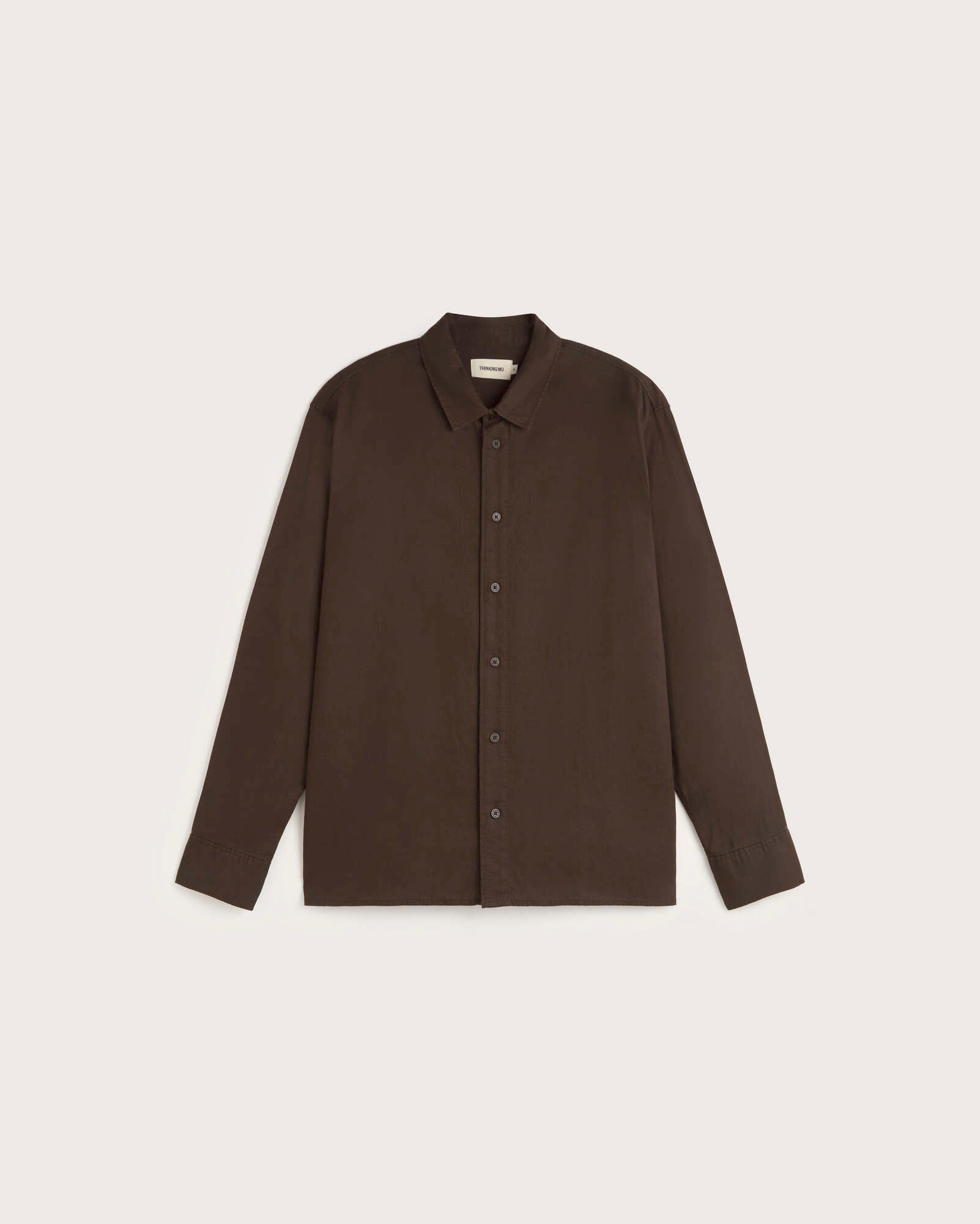 Camisa marrón hemp Jimbo sostenible silueta - 1