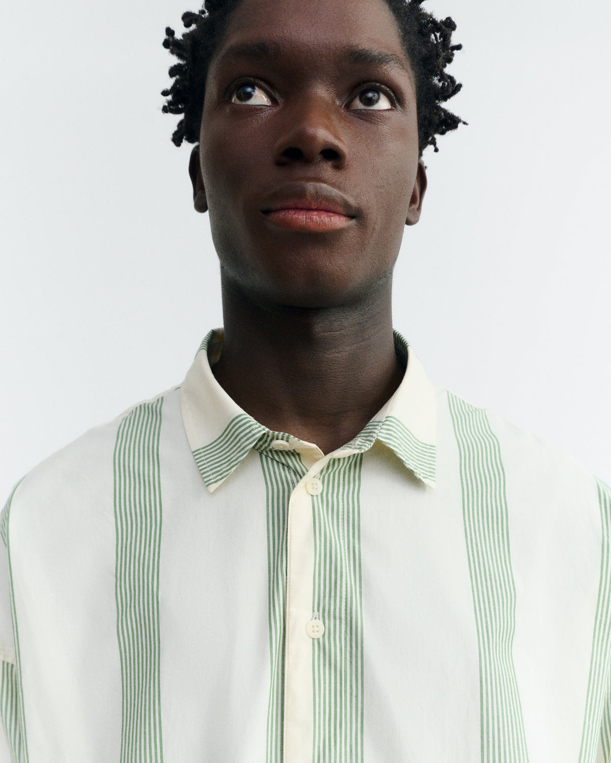 Camisa popelin rayas verde Jim sostenible - 3