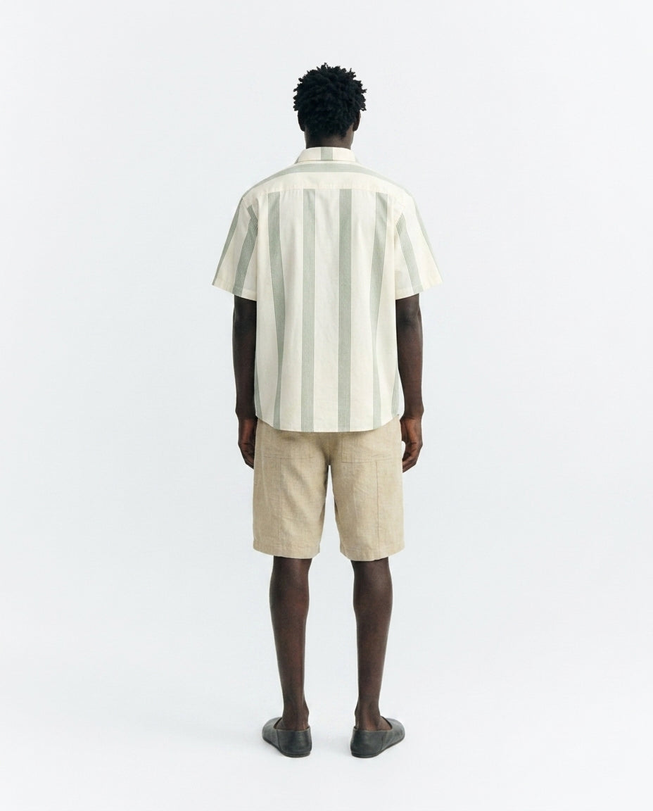 Camisa popelin rayas verde Tom sostenible - 3