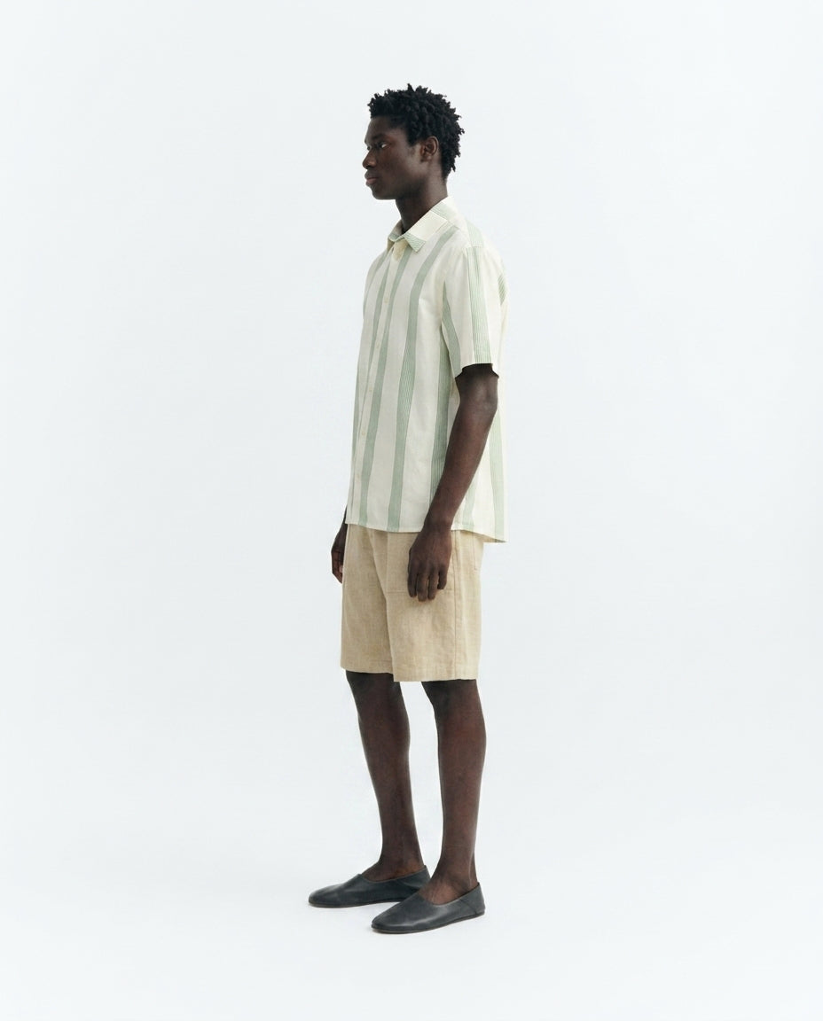 Camisa popelin rayas verde Tom sostenible - 4