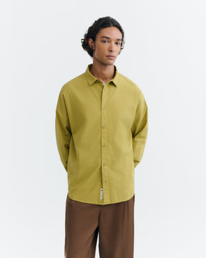 Camisa oversize seersucker verde Haru sostenible - 2