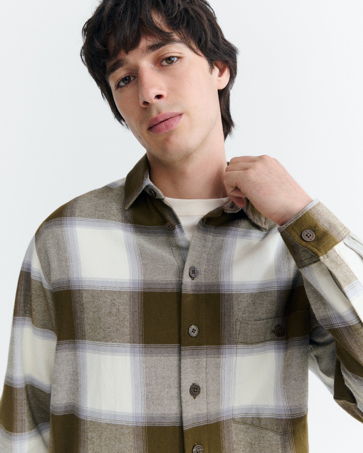 Sobrecamisa cuadros verde ashe Theo sostenible - 3