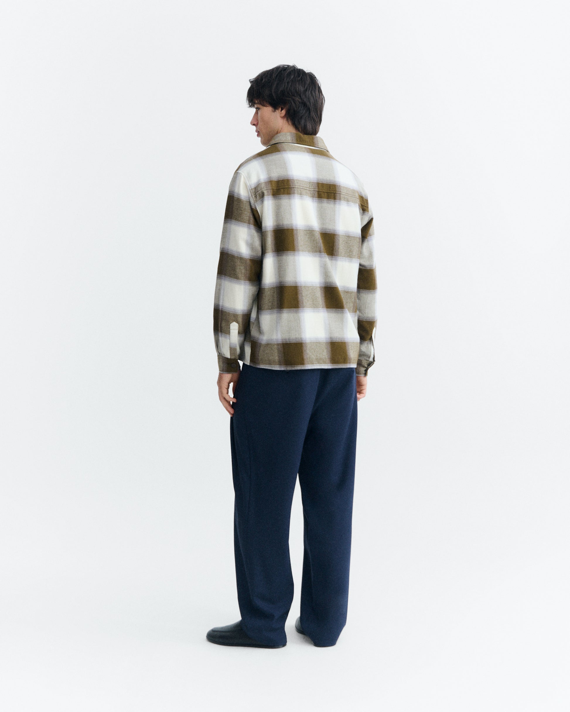 Sobrecamisa cuadros verde ashe Theo sostenible - 4