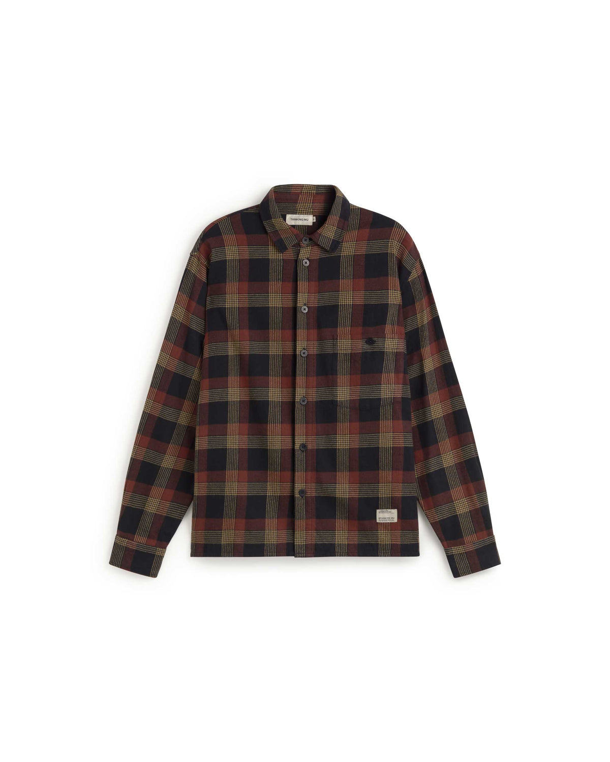 Sobrecamisa cuadros negra albion Theo sostenible silueta - 1