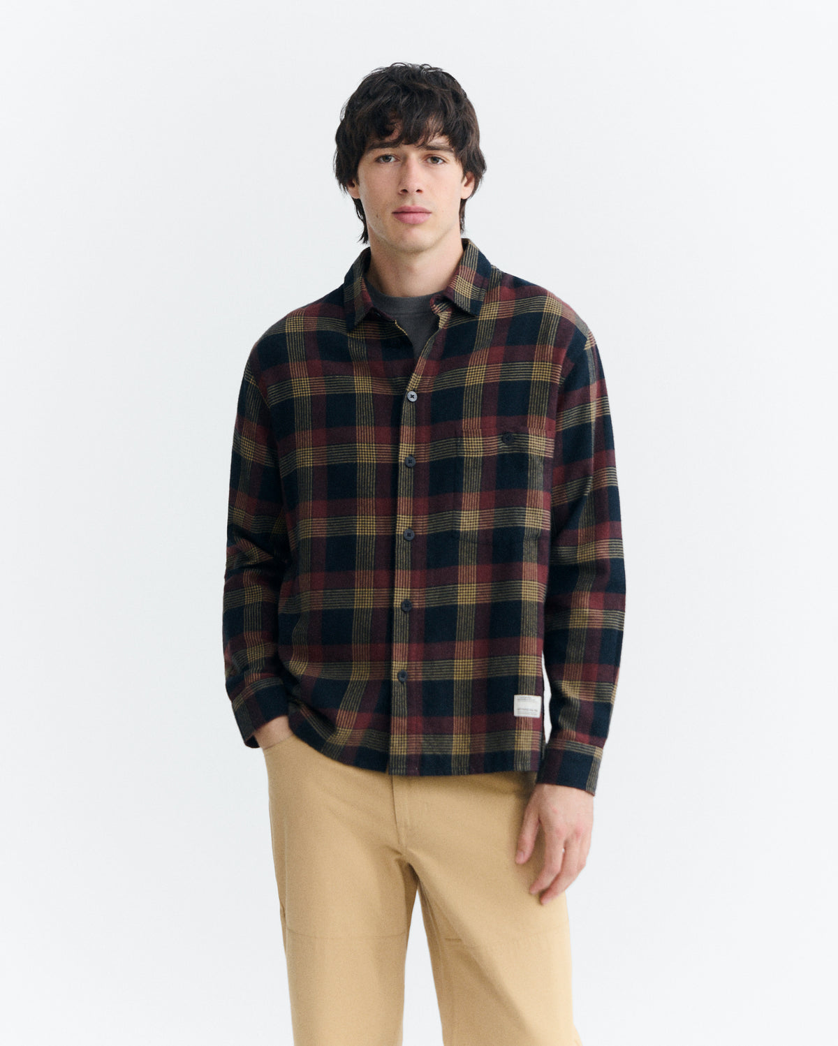 Sobrecamisa cuadros negra albion Theo sostenible - 2