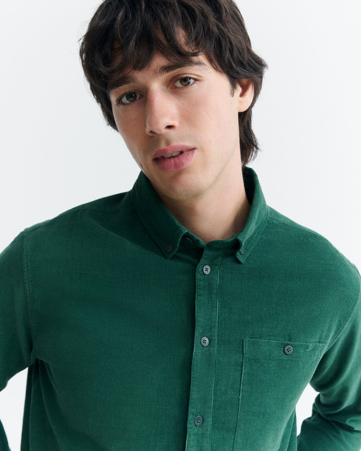 Camisa micro pana verde oscuro Anto sostenible - 3
