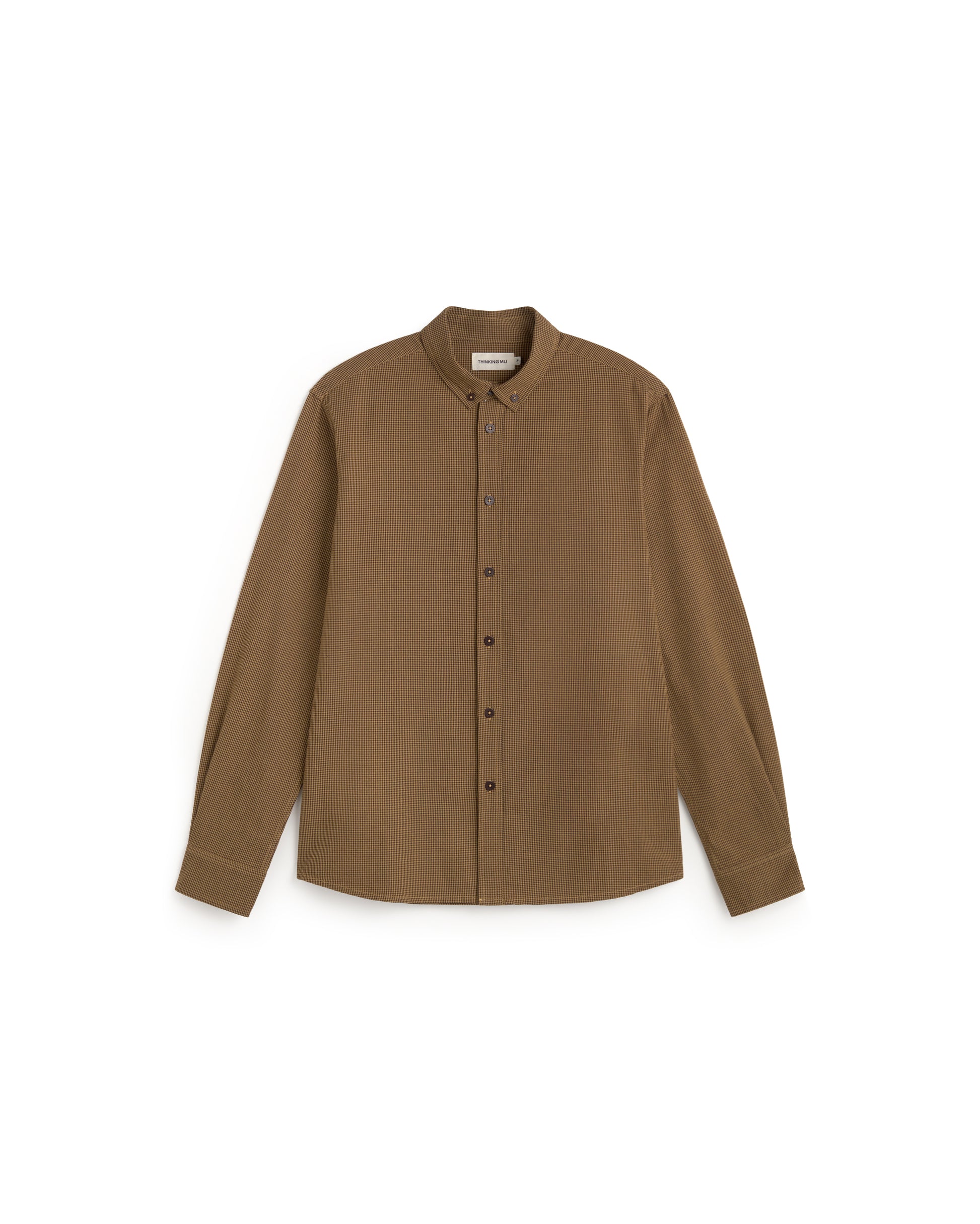 Camisa cuadros camel Ant sostenible silueta - 1