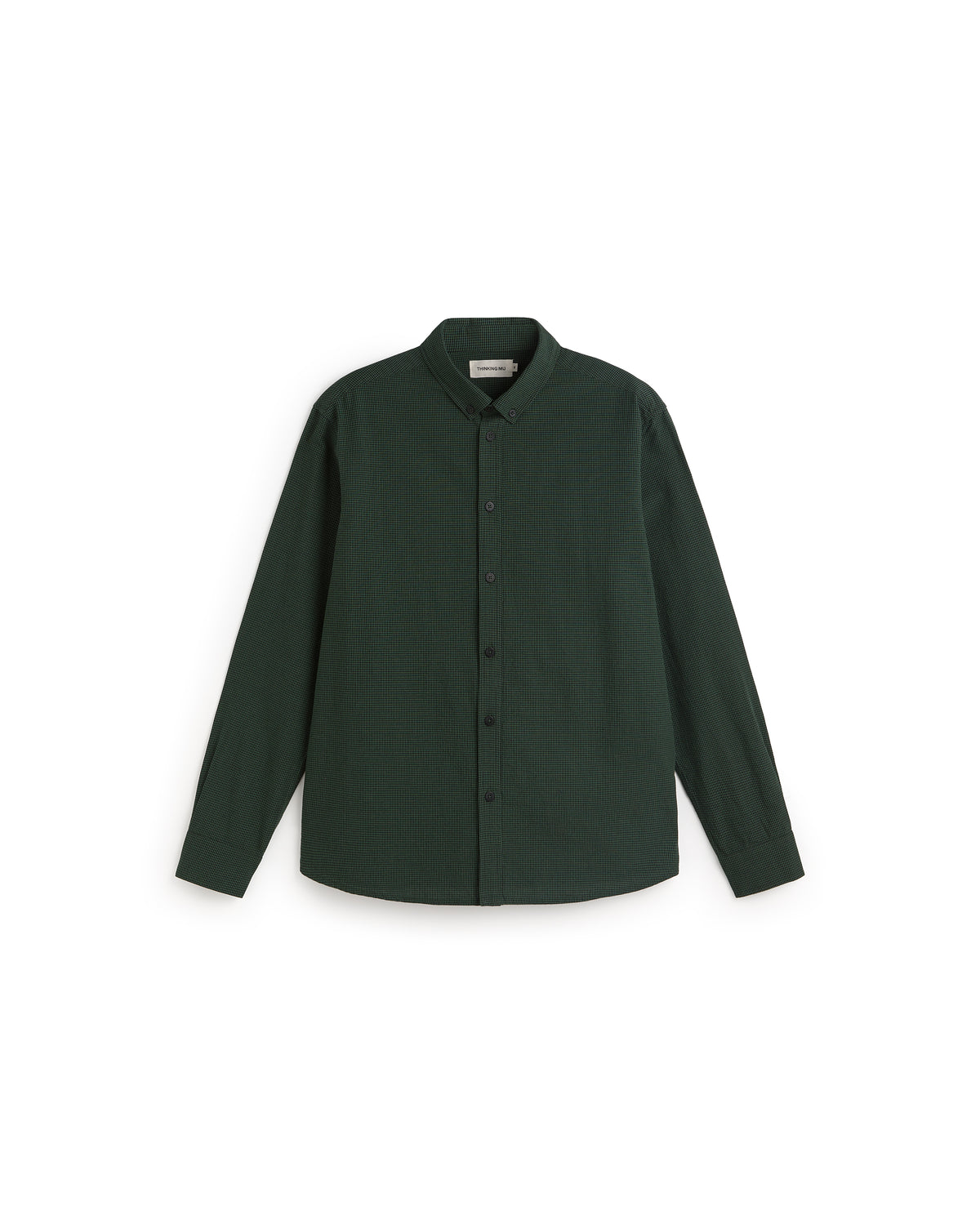 Camisa cuadros verde oscuro Ant sostenible silueta - 1