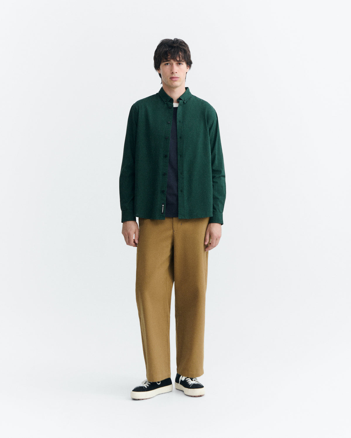 Camisa cuadros verde oscuro Ant sostenible - 1