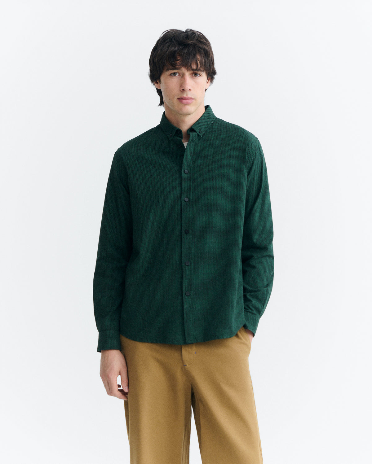 Camisa cuadros verde oscuro Ant sostenible - 2
