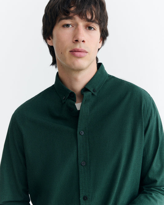 Camisa cuadros verde oscuro Ant sostenible - 3