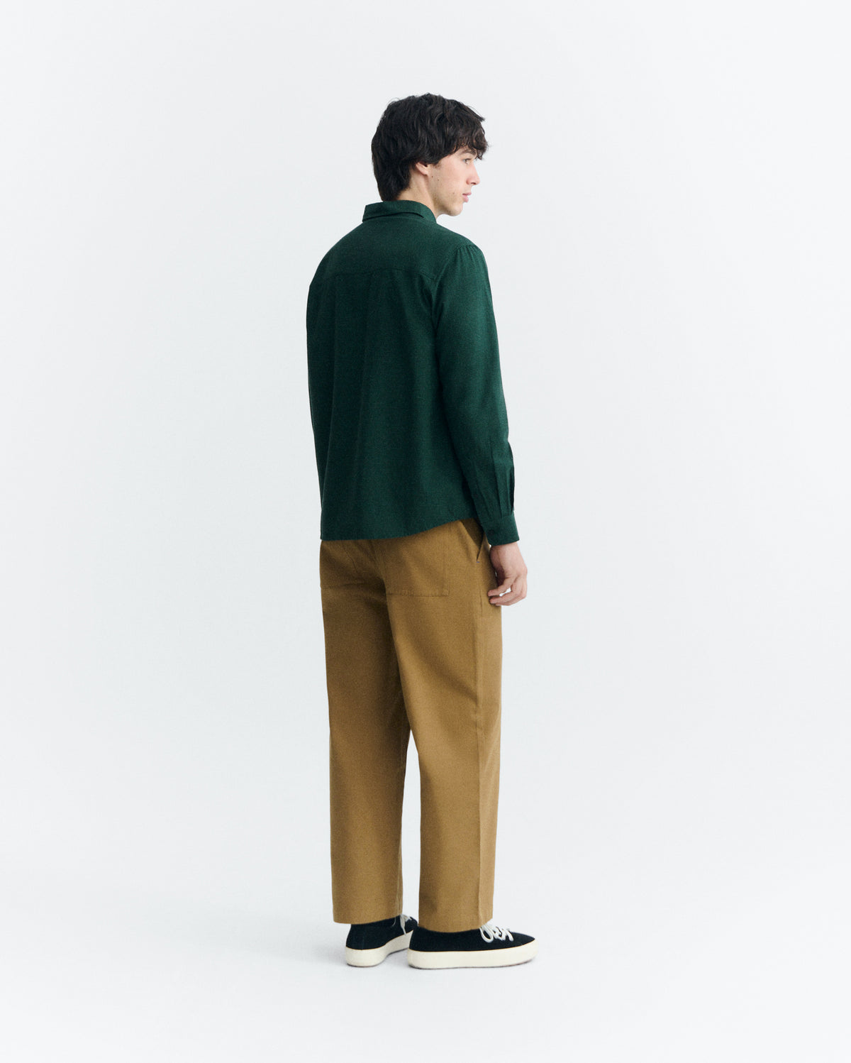 Camisa cuadros verde oscuro Ant sostenible - 4