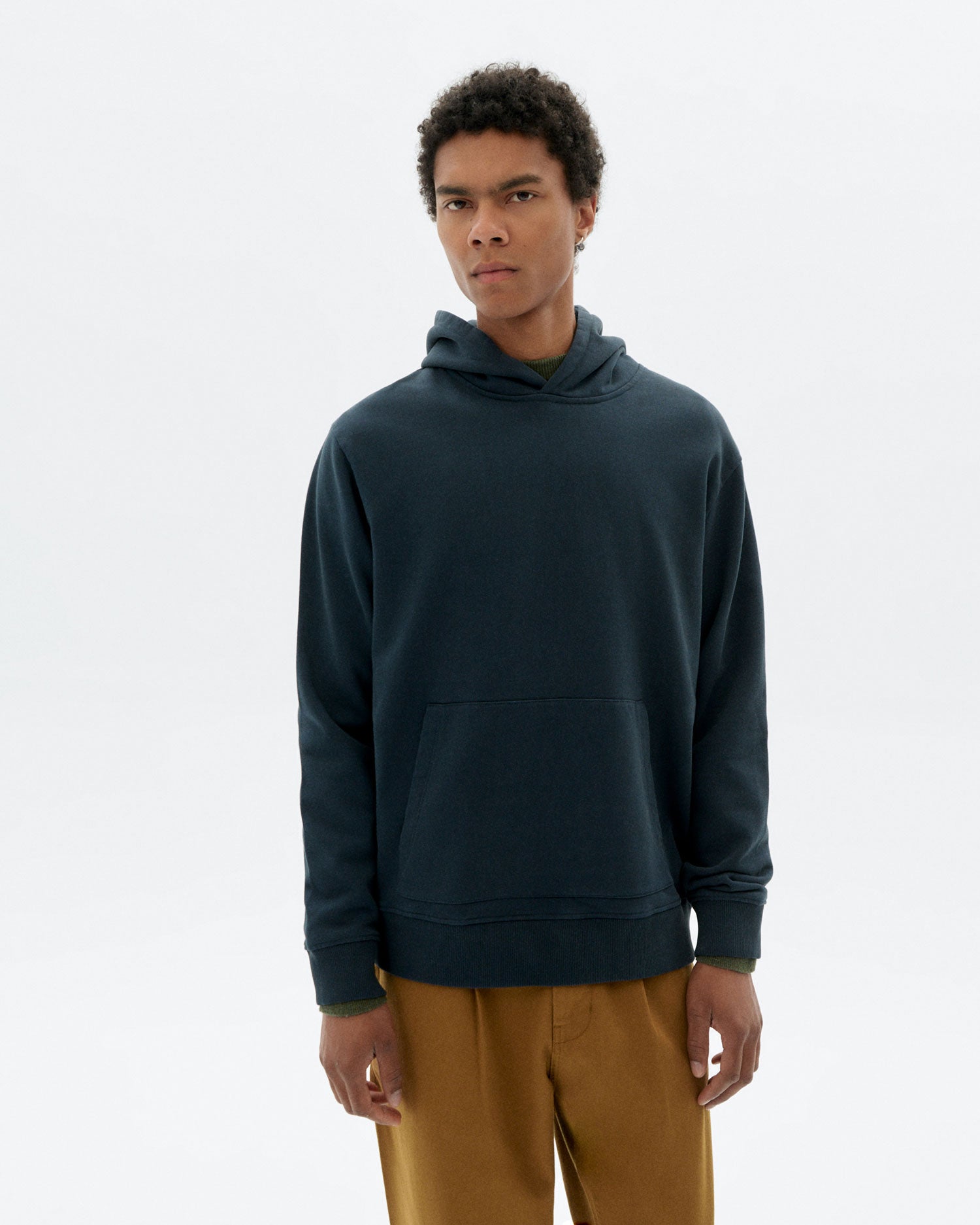 Hoodie grafito sol espalda azul Simon sostenible - 1