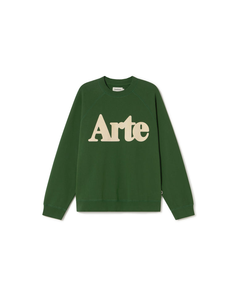 Sudadera verde arte Pepe sostenible- silueta 1