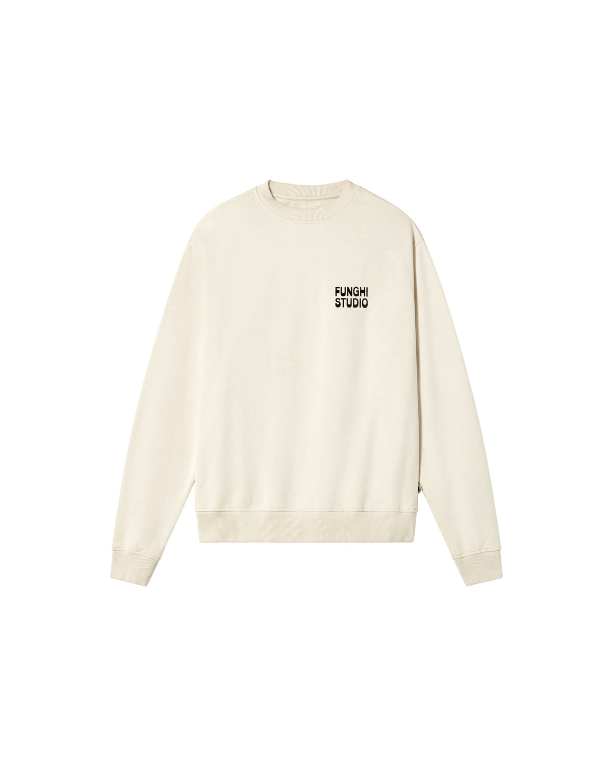 Sudadera blanca funghi Leon sostenible - silueta 1