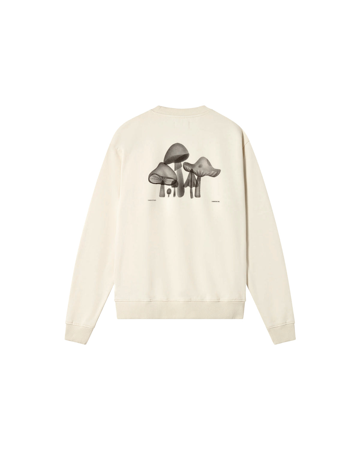 Sudadera blanca funghi Leon sostenible - silueta 3