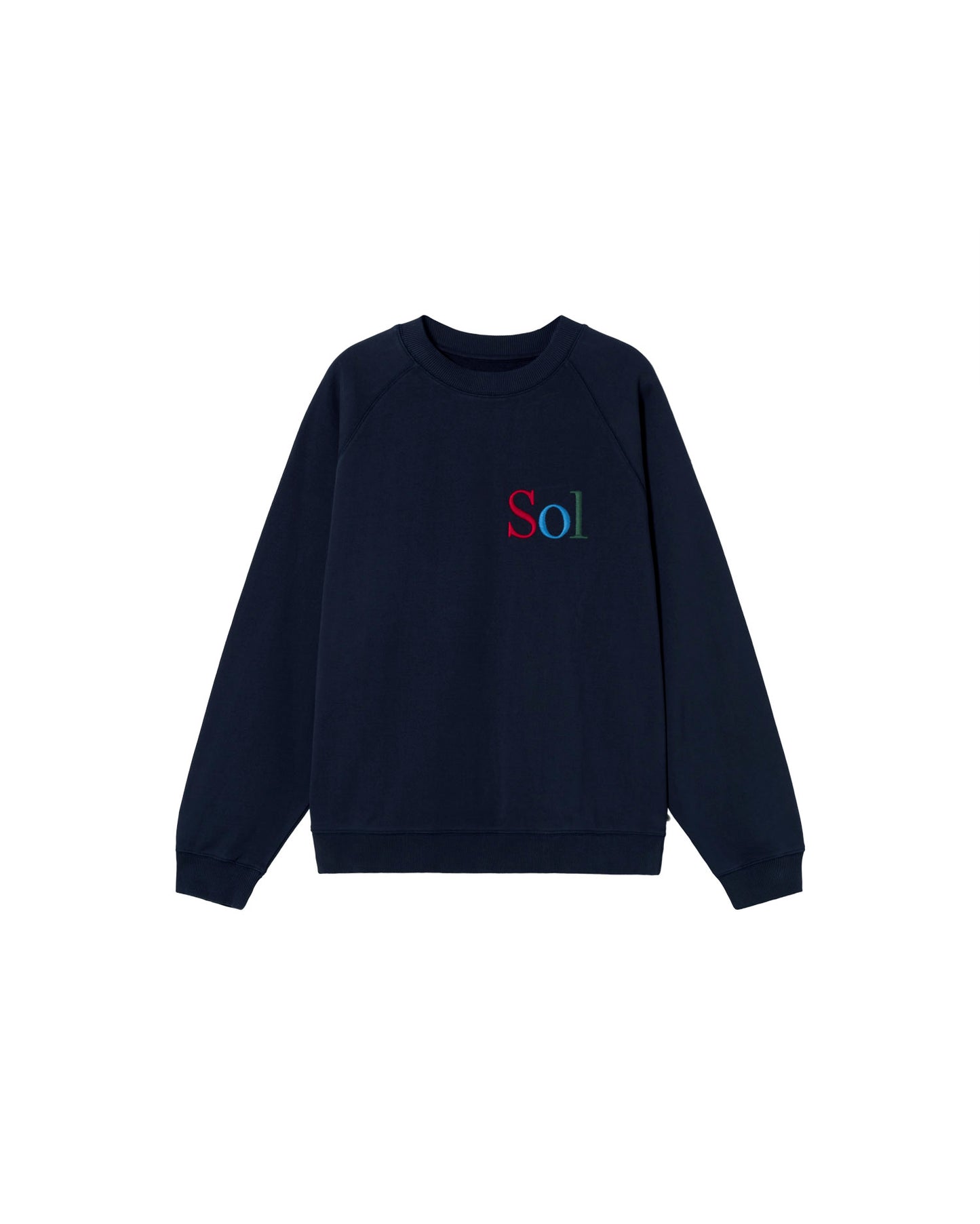 Sudadera navy sol type Pepe sostenible - silueta 1