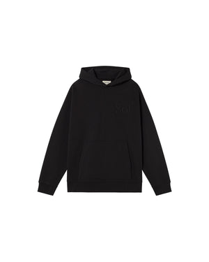 Sudadera capucha negra sol type Simon sostenible - silueta 1