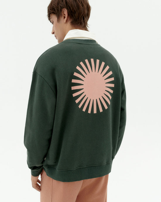 Sudadera verde sol contrast Leon sostenible-4