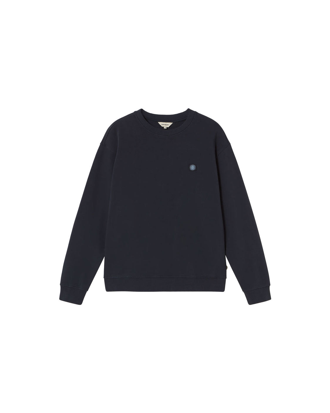 Sudadera navy sol espalda azul Leon sostenible - silueta 1