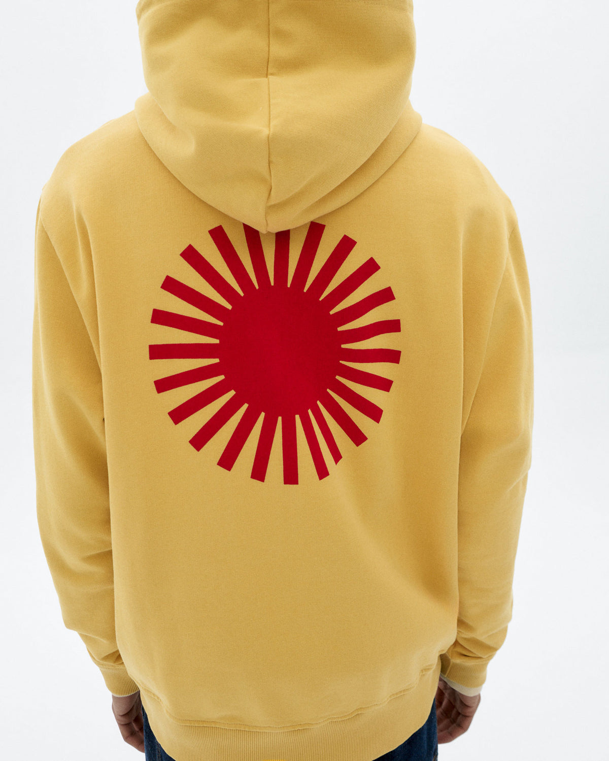 Hoodie amarillo sol espalda rojo Simon sostenible - 3
